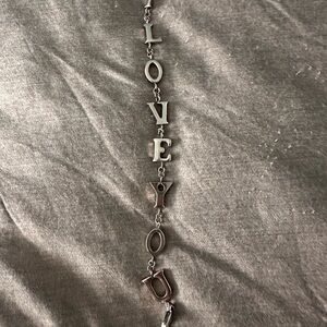 Stainless Steel ‘I Love You' Charm Bracelet